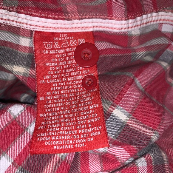 Womens Superdry Red/White PLAID SHIRT size L button up 3/4 sleeve - Picture 4 of 11